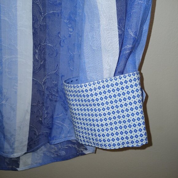 BUGATCHI UOMO BUTTON DOWN DRESS SHIRT BLUE STRIPES SIZE L MENS - Picture 2 of 7